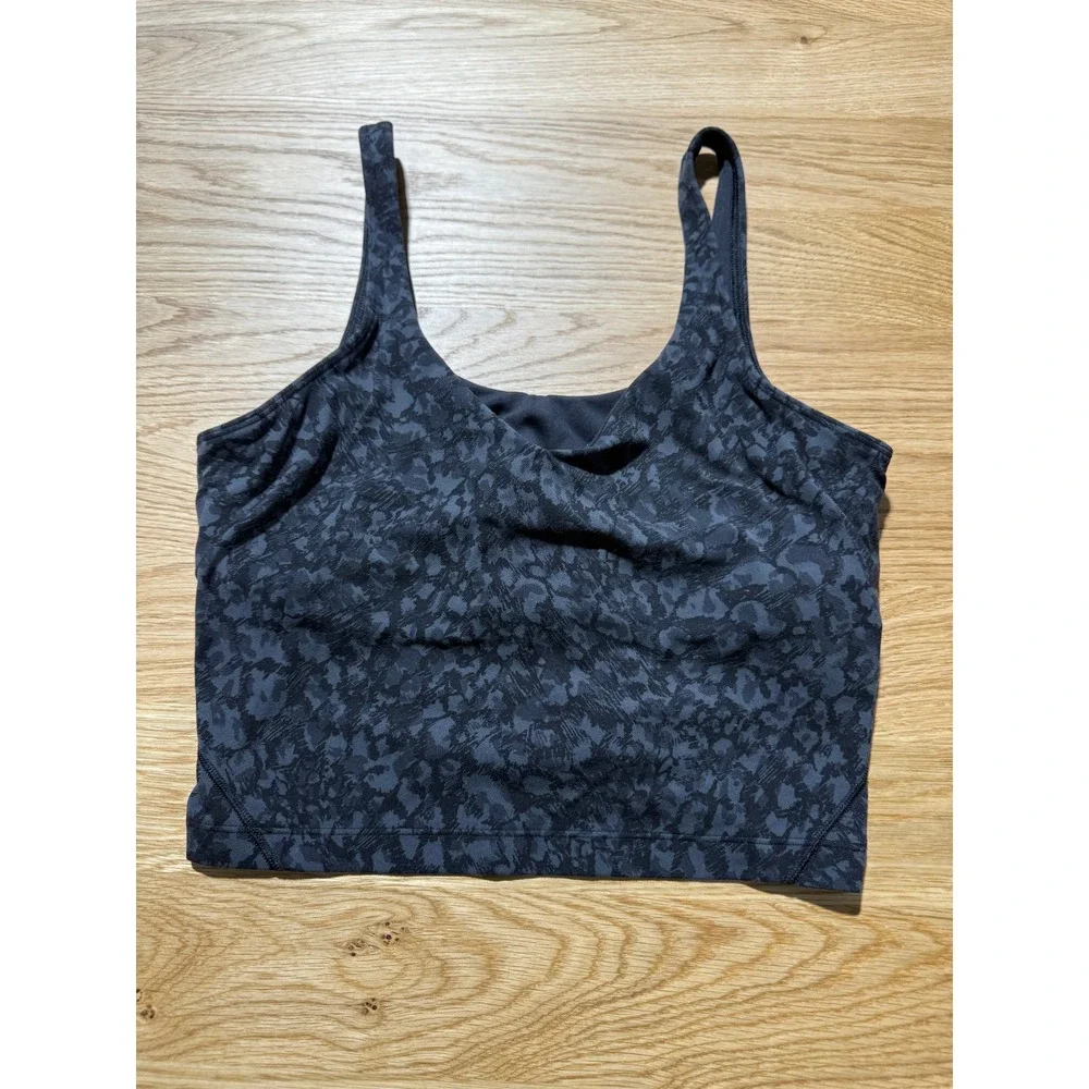 Lululemon Align Tank Top Size‎ 10 Wild Thing Camo Deep Coal Multi Cropped Yoga